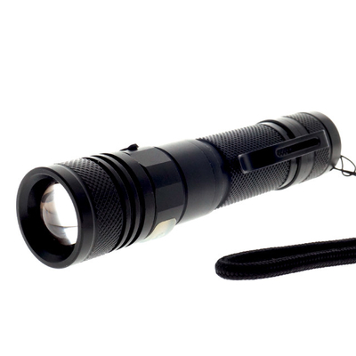 XPE Glow Button Micro USB Akumulatorowa latarka, LED Focus Beam Flashlight