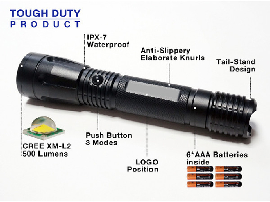 Electric HA III Portable Camping Latarka LED Military Tactical Strobe Function