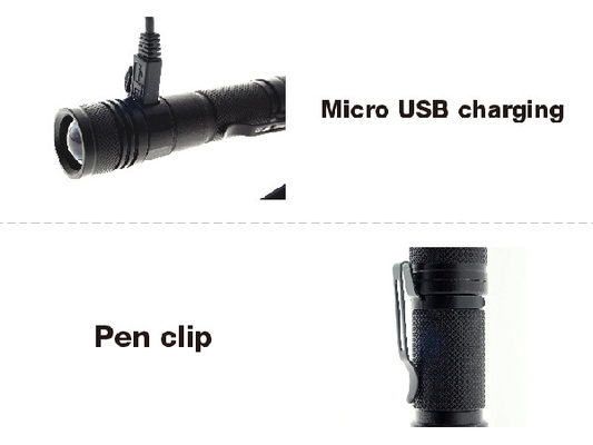 Zooming Hand Strap Small Rechargeable Torch, Ładowalna latarka USB
