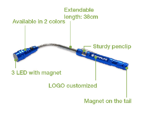 Wysuwana teleskopowa latarka magnetyczna Led 38cm Materiał ze stopu aluminium