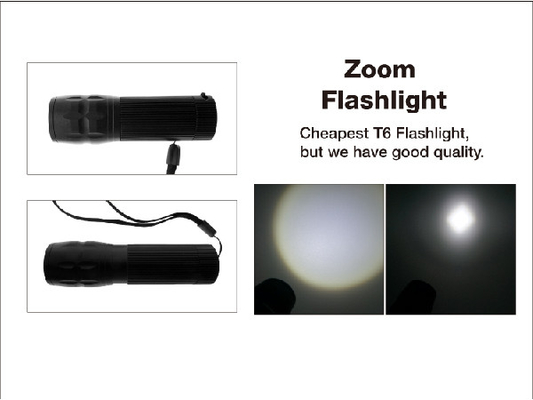 Latarka LED XML T6 EDC Małe słońce Zoom Rozmiar kieszonkowy 4 * Baterie AAA Latarka